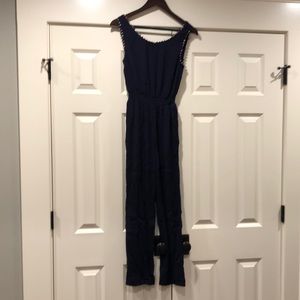 Boden Sz 4 jumpsuit with Pom Poms